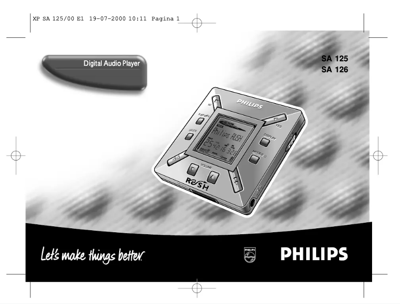 Page 1 of the manual User Manual Philips SA125