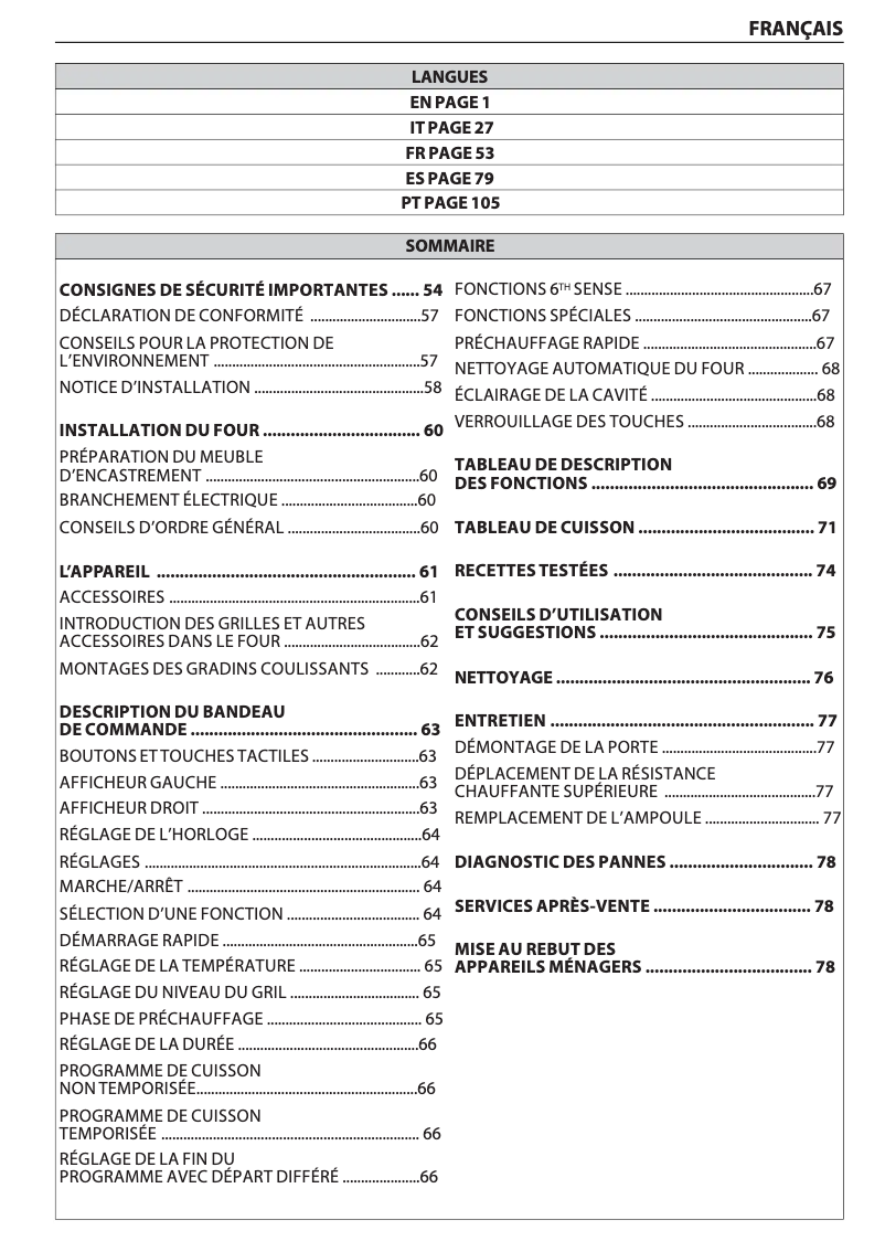 Page 1 de la notice Manuel utilisateur Whirlpool AKZ 6290 IX