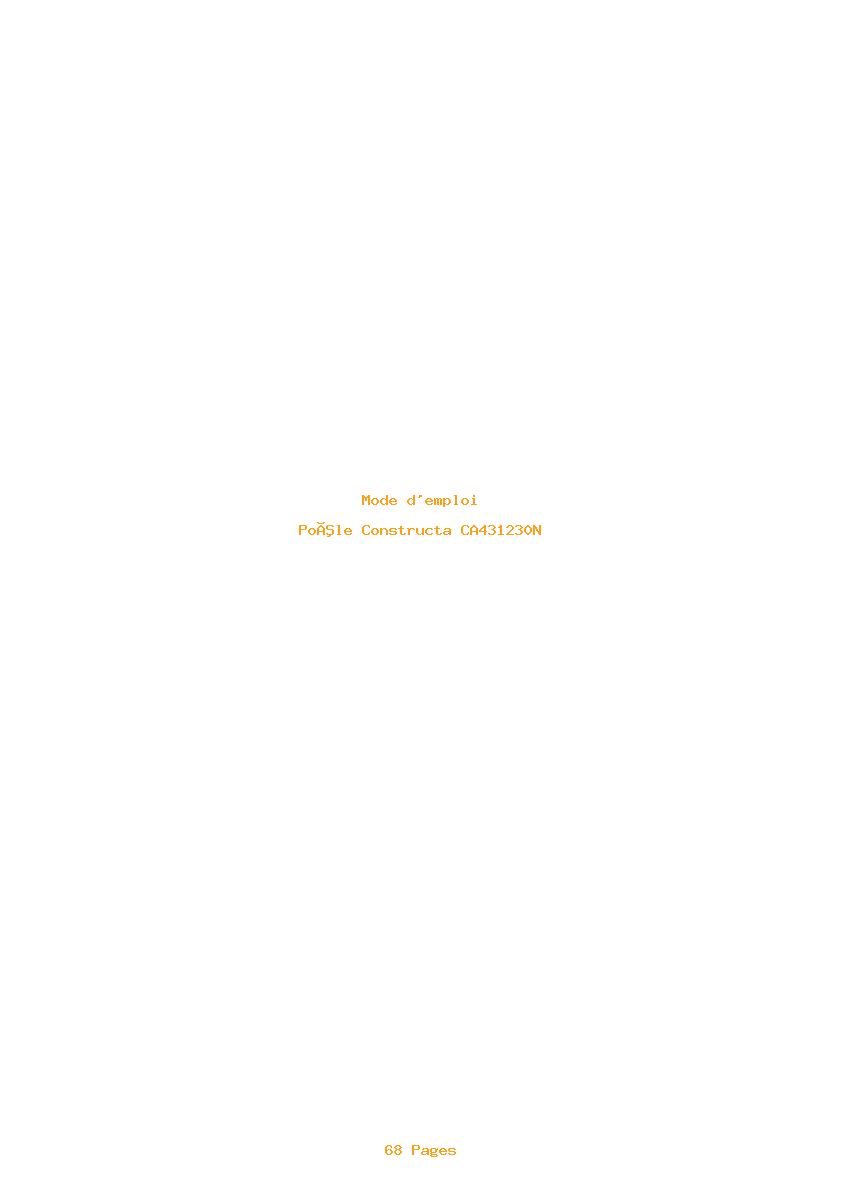 Page 1 de la notice Mode d'emploi Constructa CA431230N