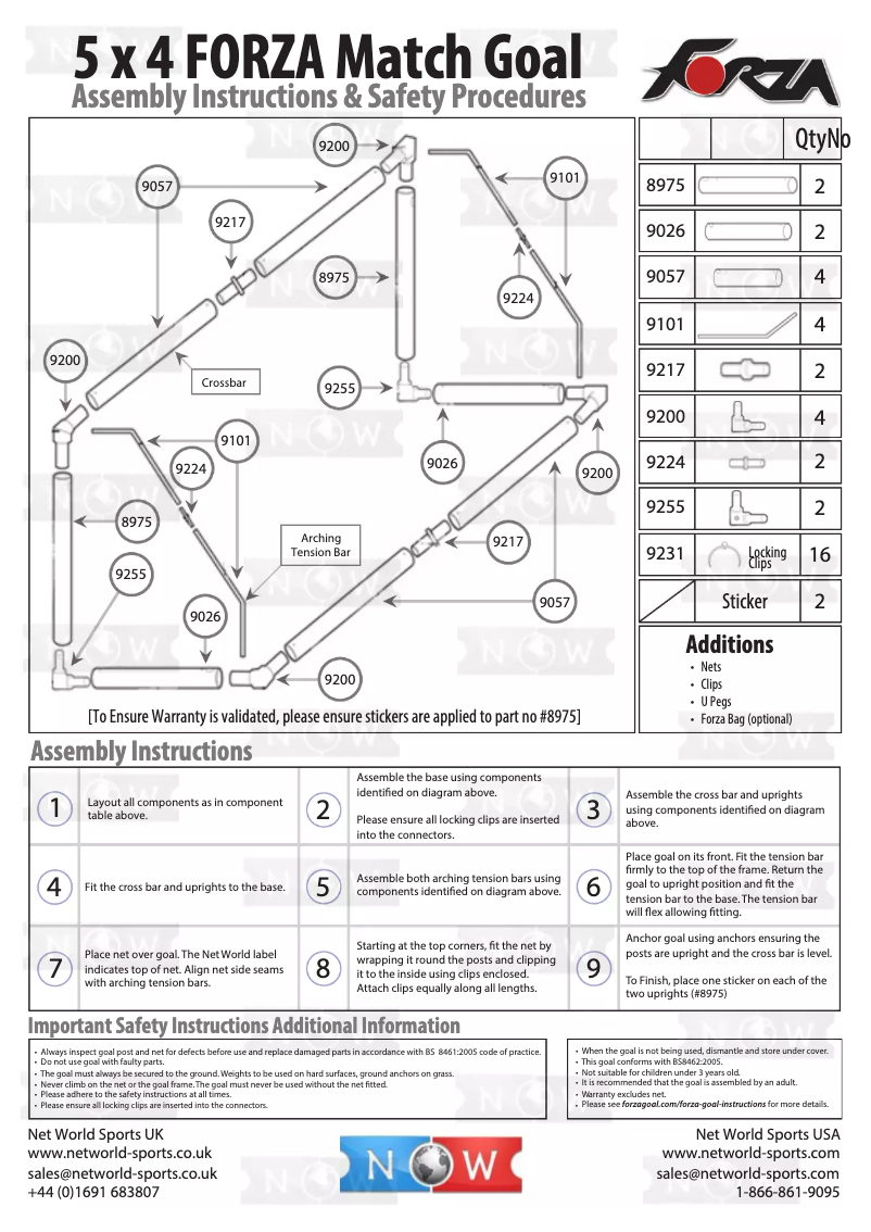 Page 1 de la notice Manuel utilisateur Forza 5x4 Match