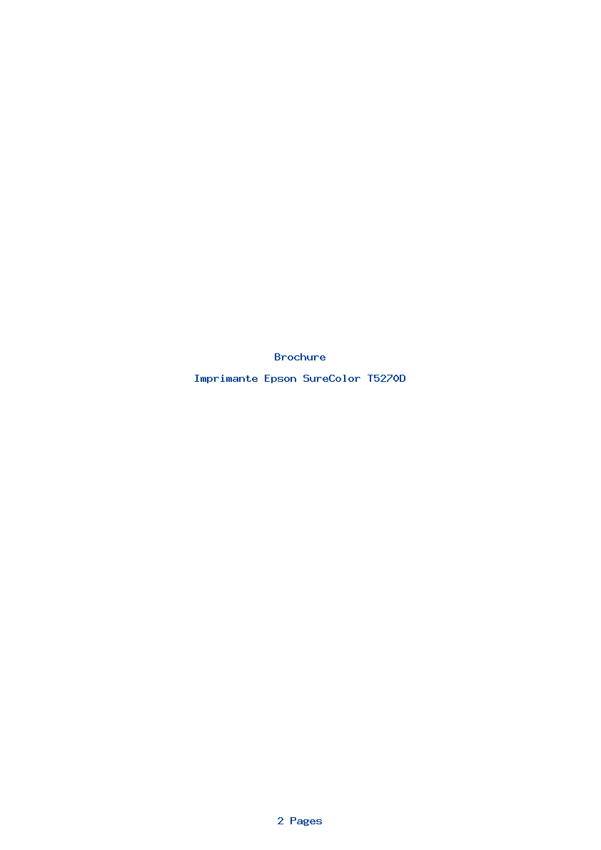 Page 1 de la notice Brochure Epson SureColor T5270D