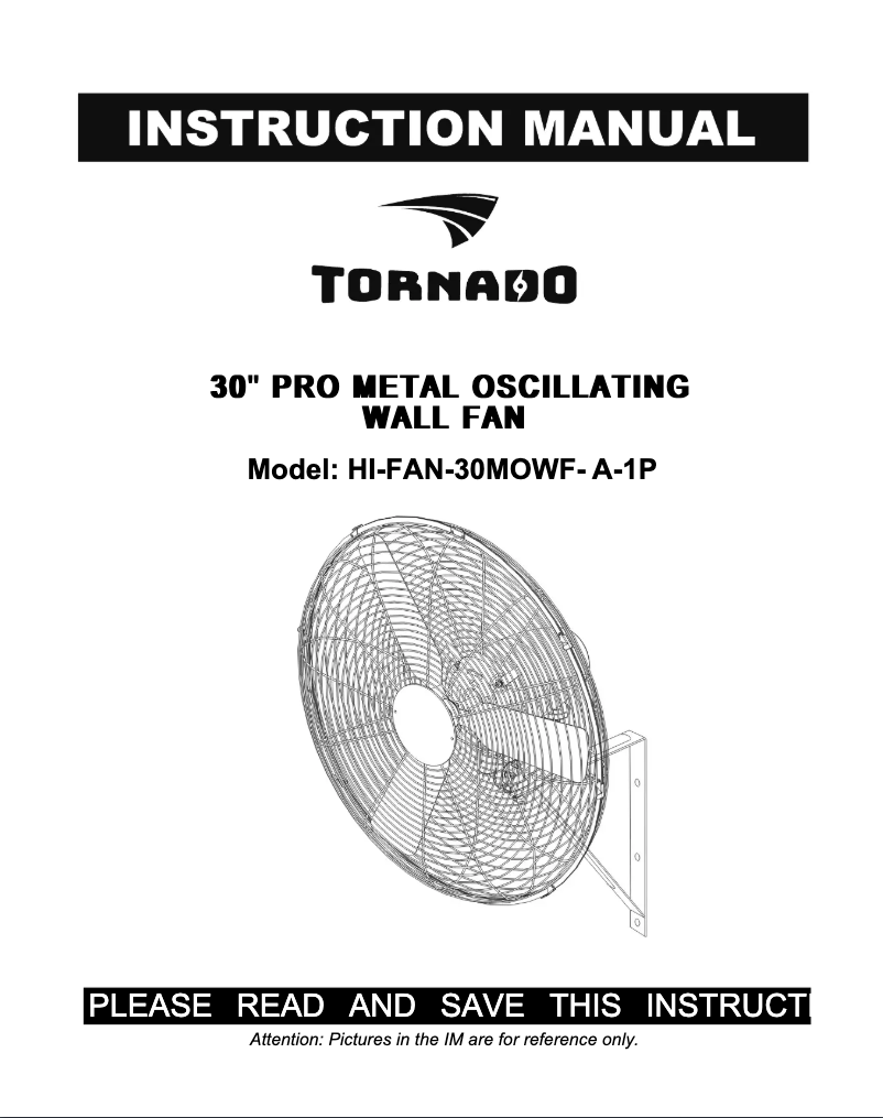 Page 1 of the manual User Manual Tornado HI-FAN-30MOWF-A-1P