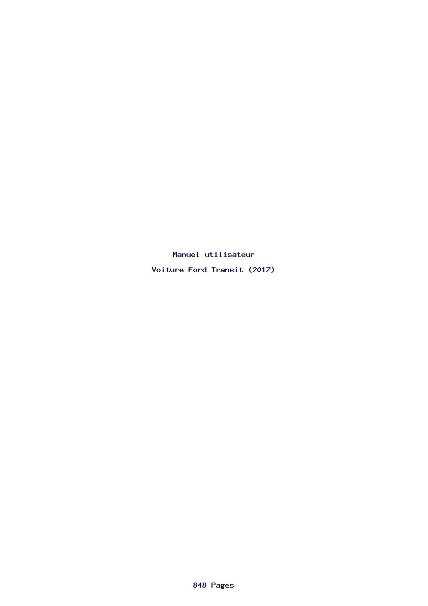 Page 1 de la notice Manuel utilisateur Ford Transit (2017)
