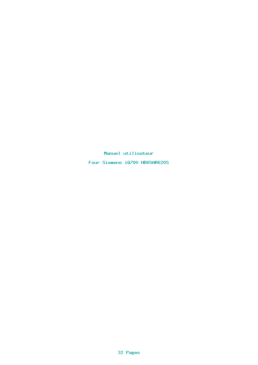 Page 1 de la notice Manuel utilisateur Siemens iQ700 HB65AR620S