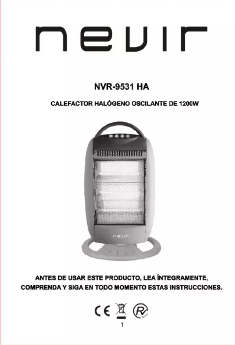 Page 1 de la notice Manuel utilisateur Nevir NVR-9531 HA