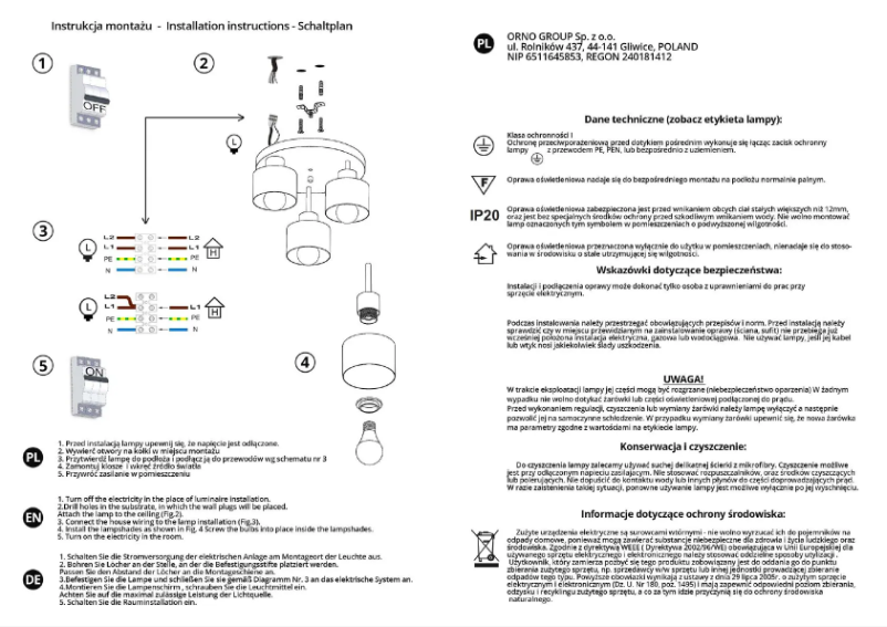 Page 1 de la notice Manuel utilisateur Adviti AD-LD-6258BE27M