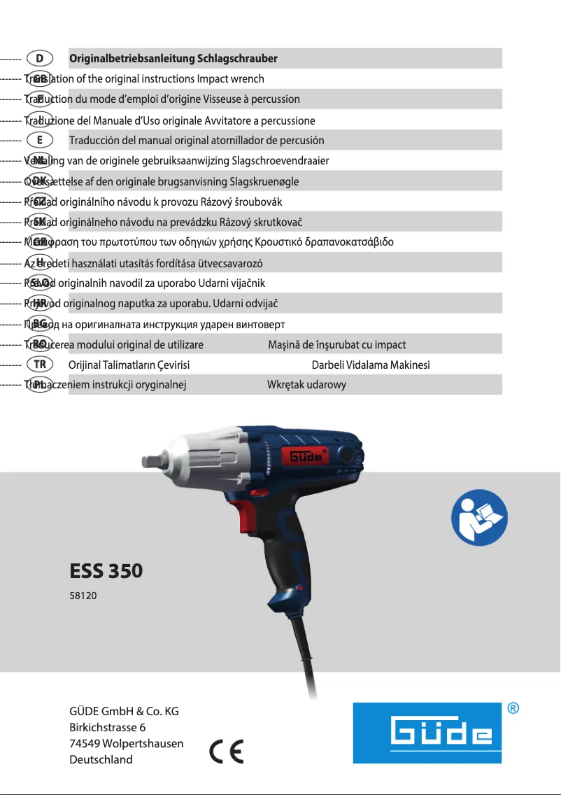 Page 1 de la notice Manuel utilisateur Güde ESS 350