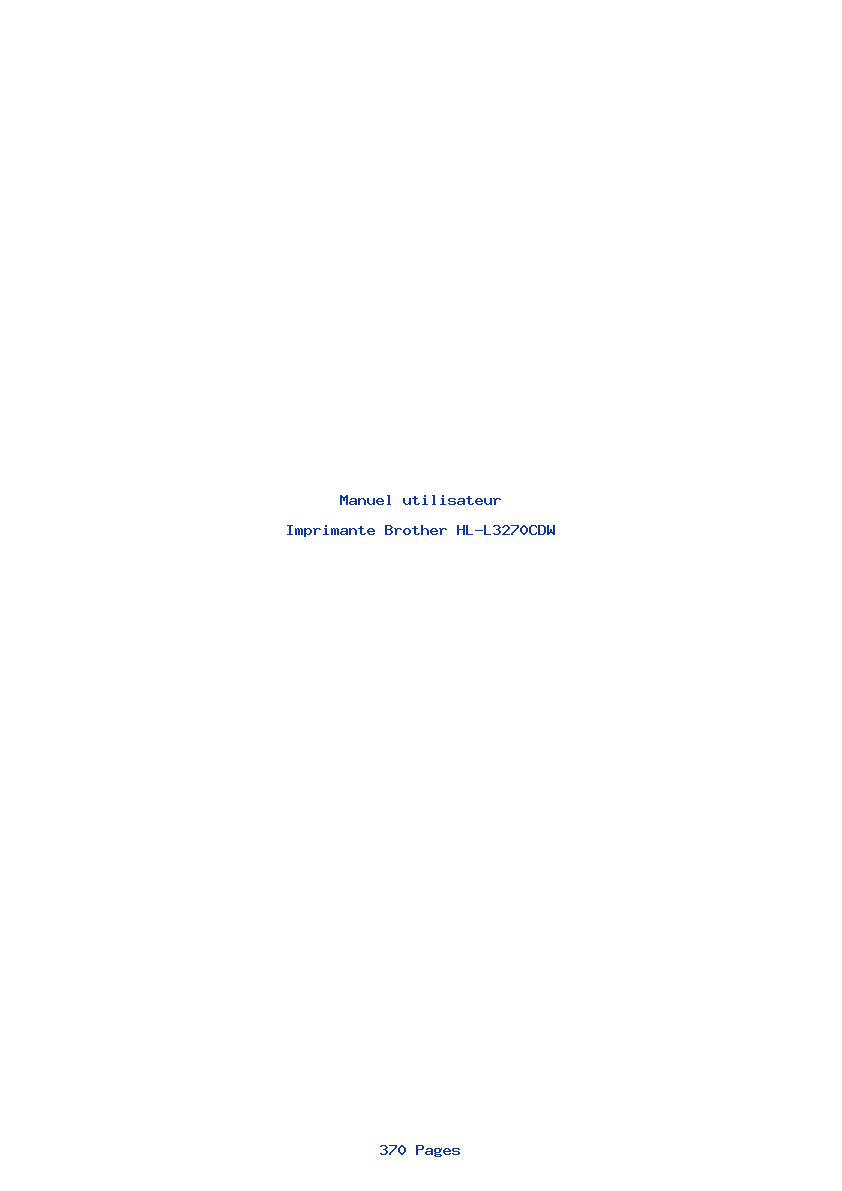 Page 1 de la notice Manuel utilisateur Brother HL-L3270CDW