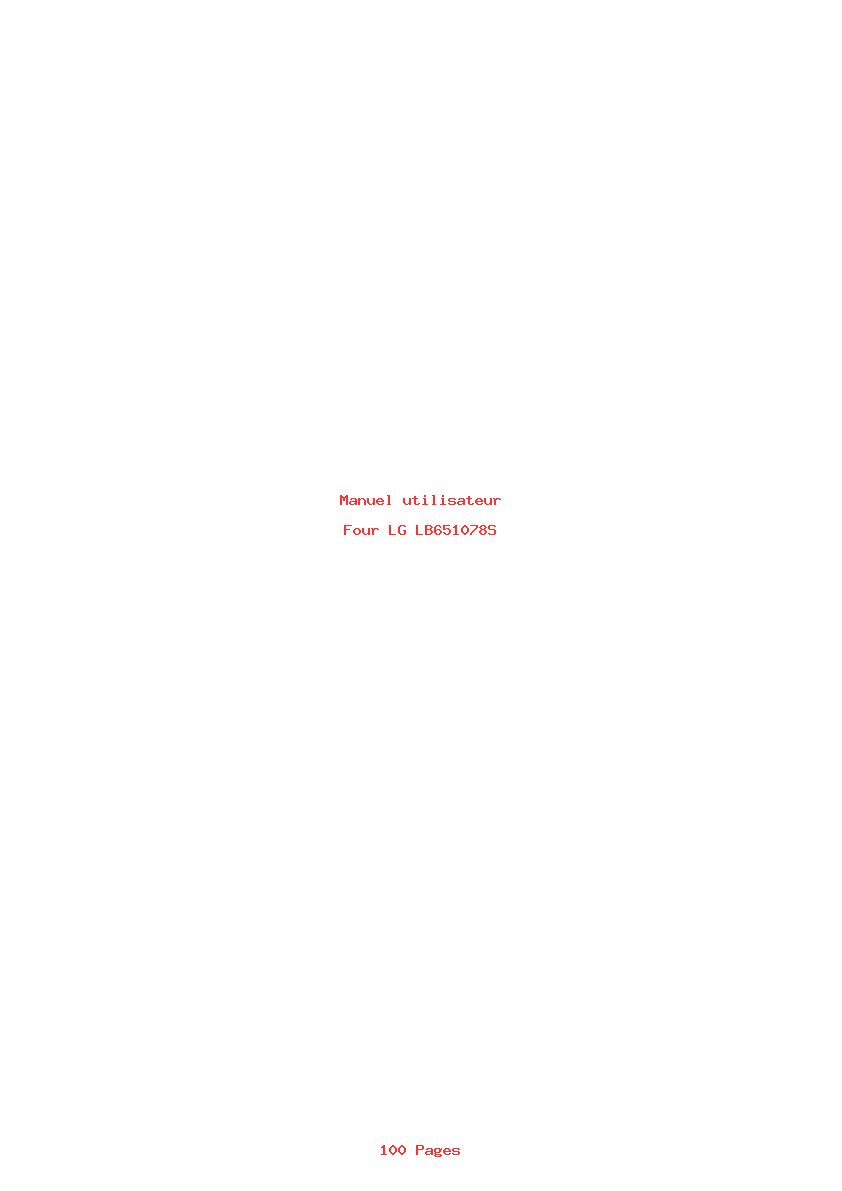 Page 1 de la notice Manuel utilisateur LG LB651078S