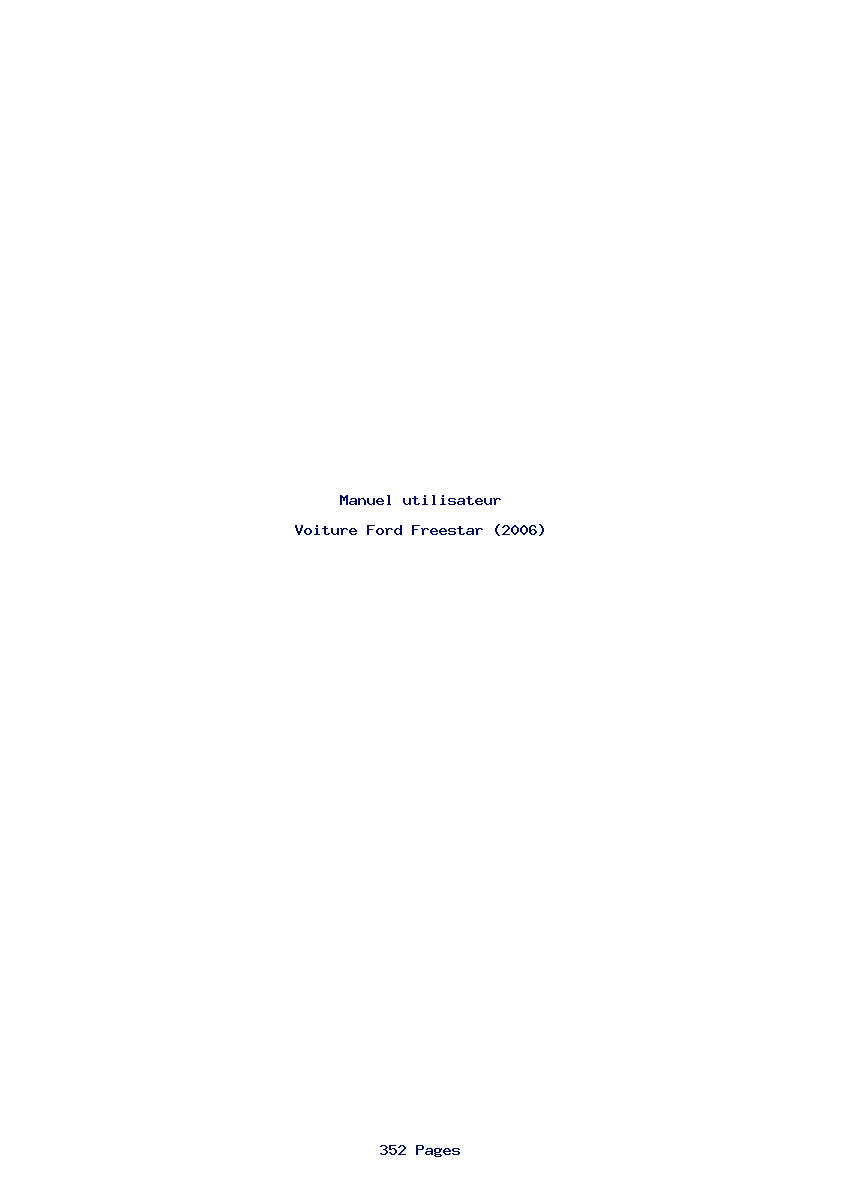 Page 1 de la notice Manuel utilisateur Ford Freestar (2006)