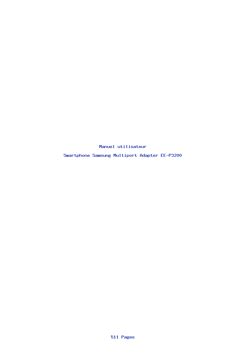Page 1 de la notice Manuel utilisateur Samsung Multiport Adapter EE-P3200