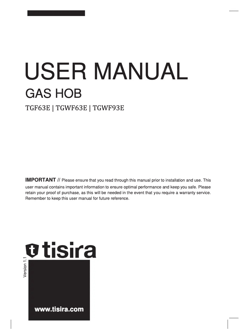 Página 1 del manual Manual de usuario Tisira TGF63E