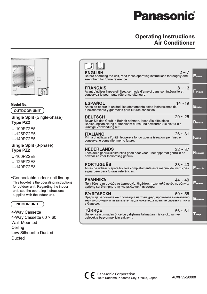 Página 1 del manual Manual de usuario Panasonic U-140PZ2E8