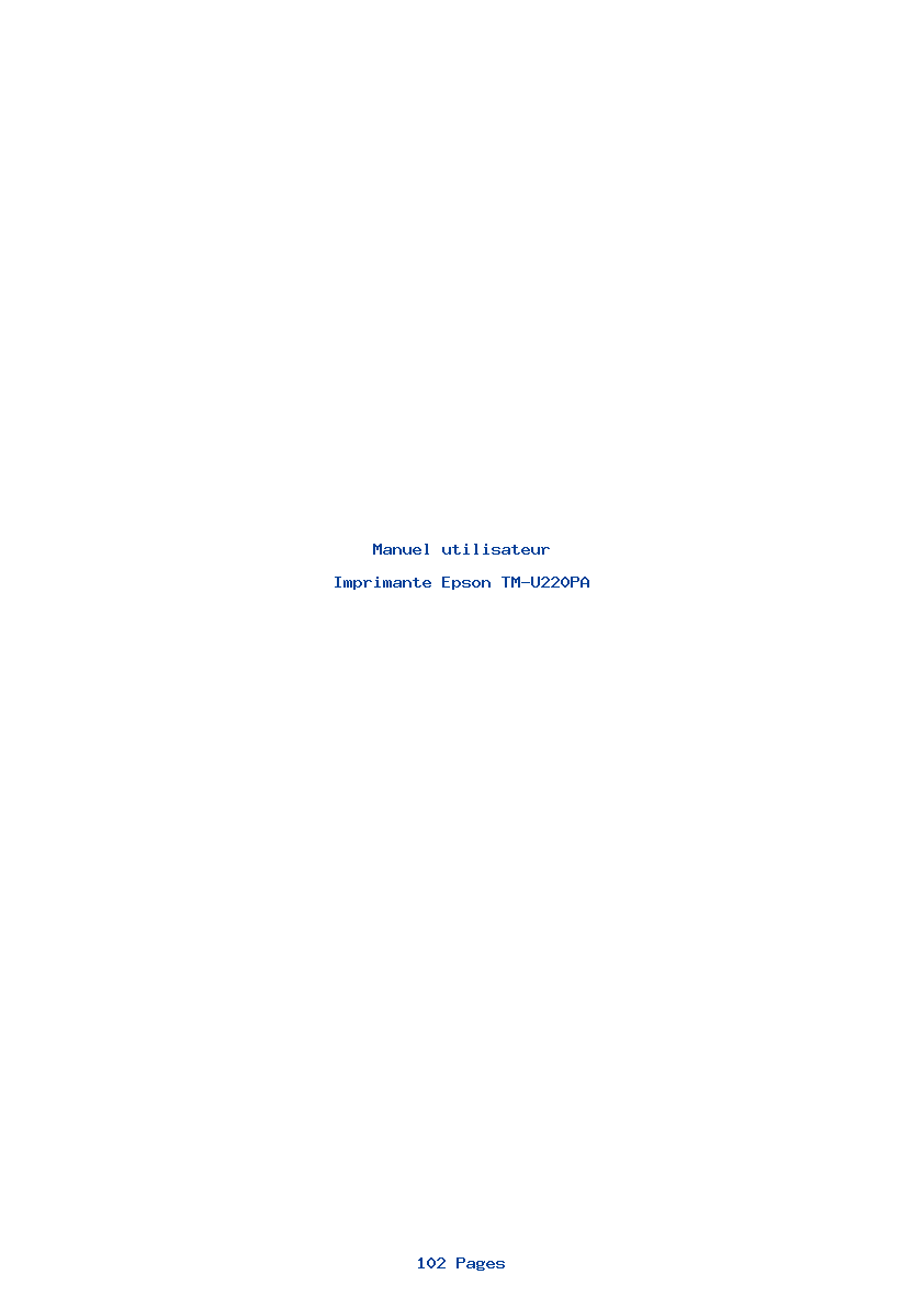 Page 1 de la notice Manuel utilisateur Epson TM-U220PA