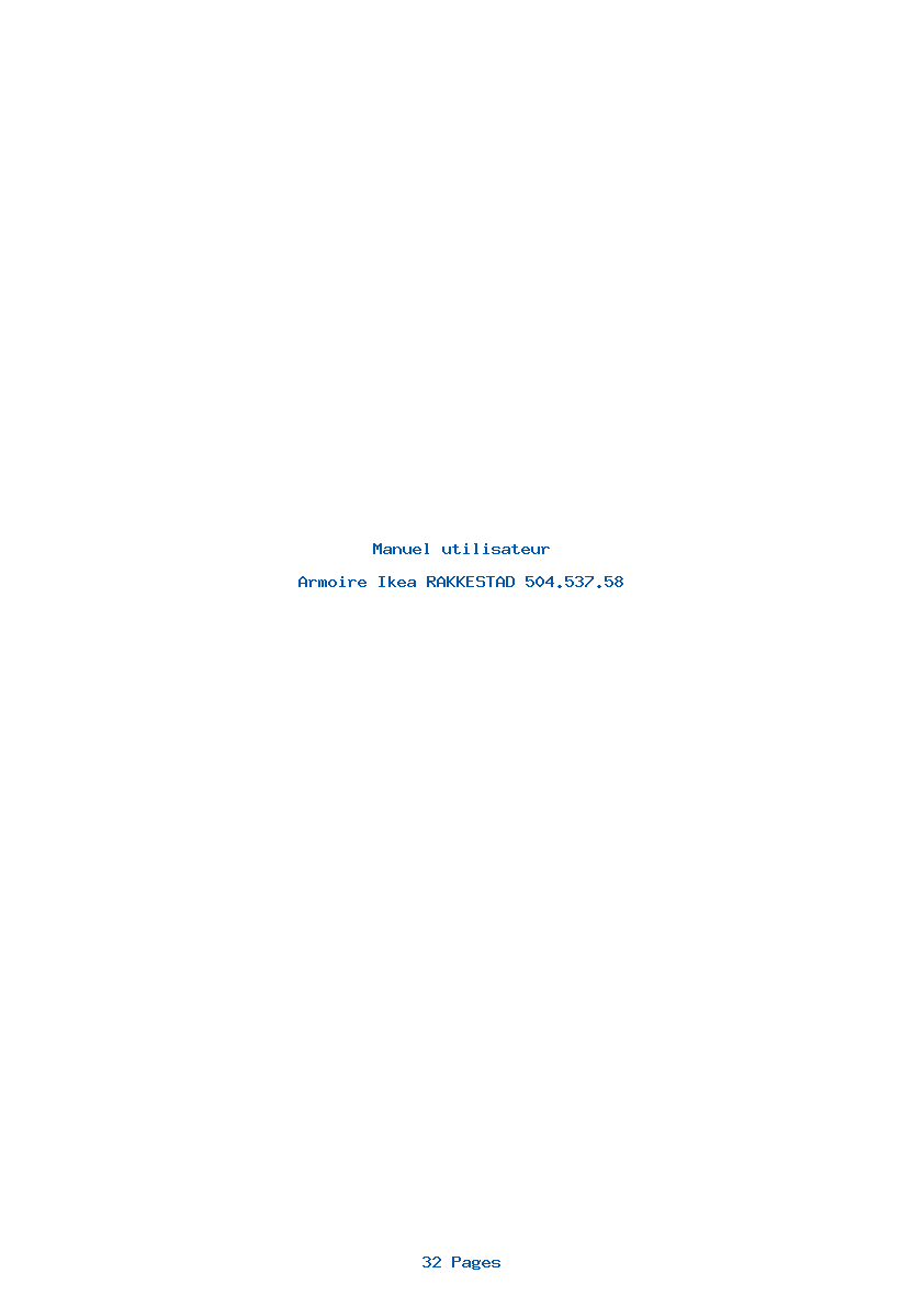 Page 1 de la notice Manuel utilisateur Ikea RAKKESTAD 504.537.58