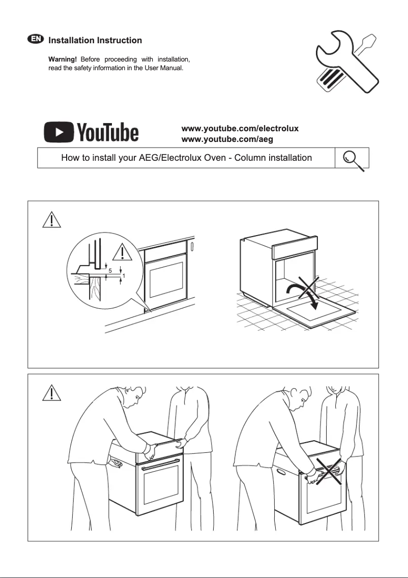 Page 1 de la notice Guide d'installation AEG BSK77438PT