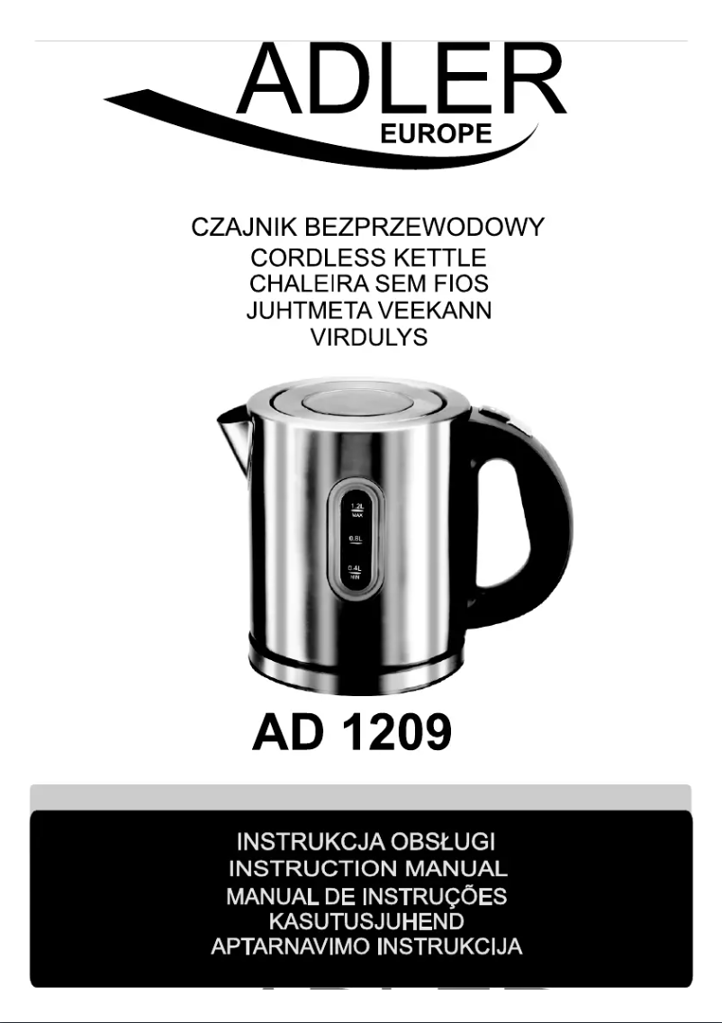 Page 1 de la notice Manuel utilisateur Adler AD 1209