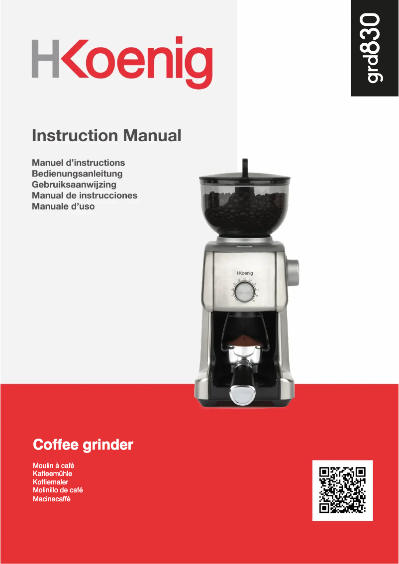 Page 1 de la notice Manuel utilisateur H.Koenig GRD830