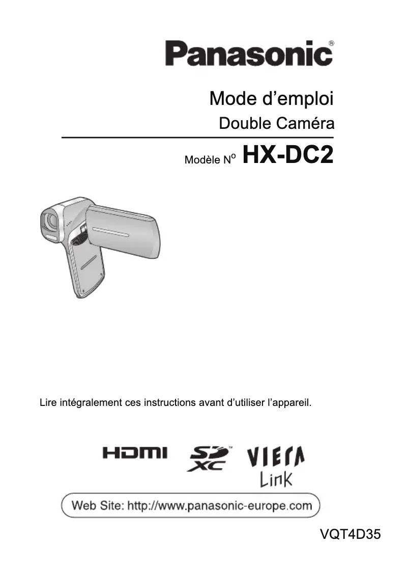 Page 1 de la notice Manuel utilisateur Panasonic HX-DC2