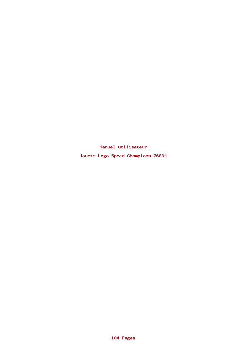 Page 1 de la notice Manuel utilisateur Lego Speed Champions 76934