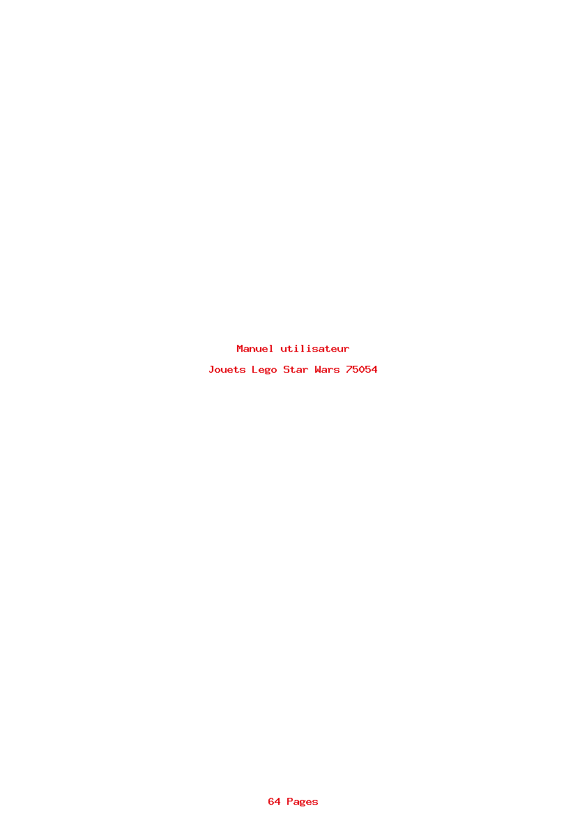 Page 1 de la notice Manuel utilisateur Lego Star Wars 75054