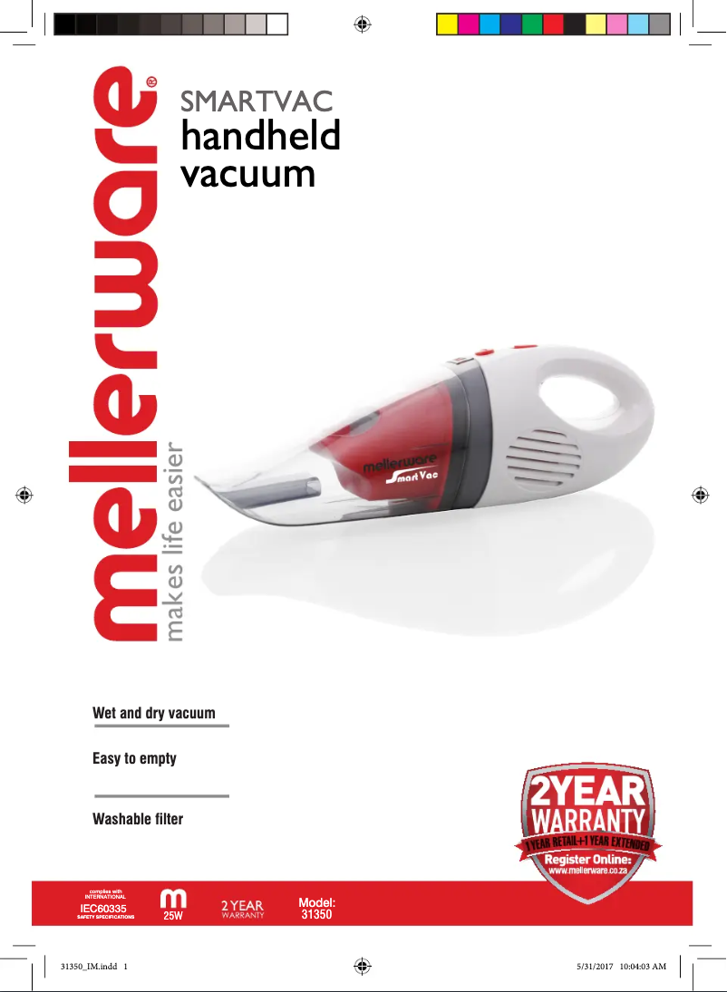 Page 1 de la notice Manuel utilisateur Mellerware Smartvac 31350