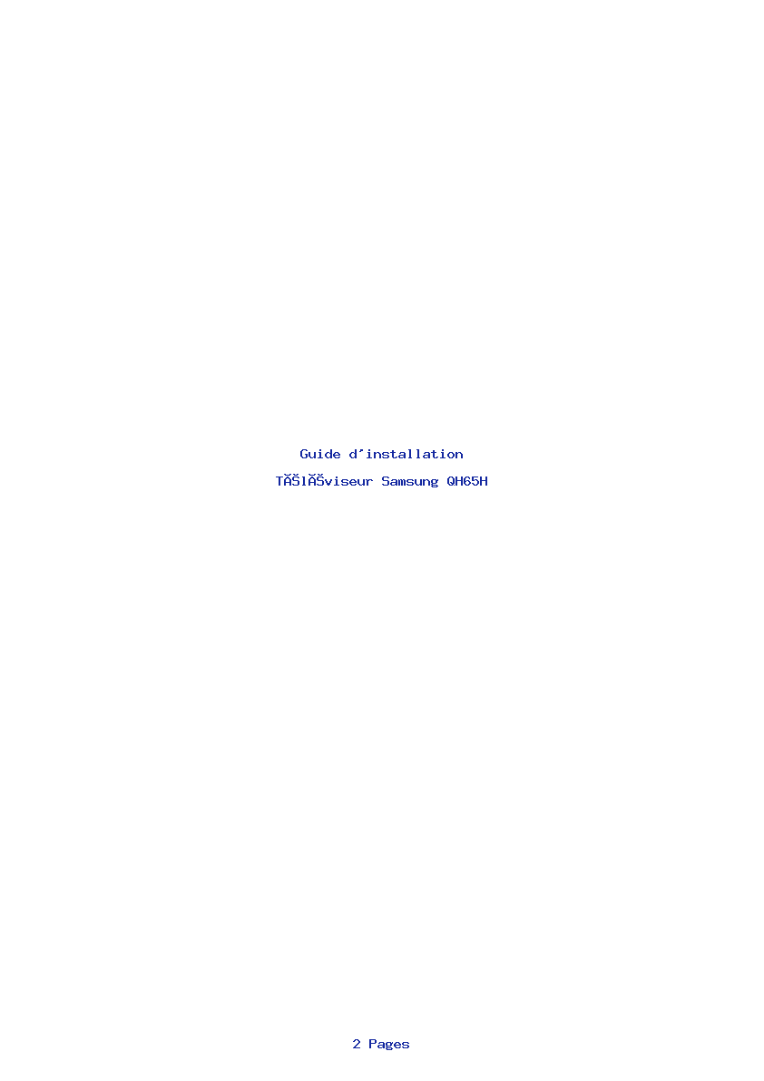 Page 1 de la notice Guide d'installation Samsung QH65H