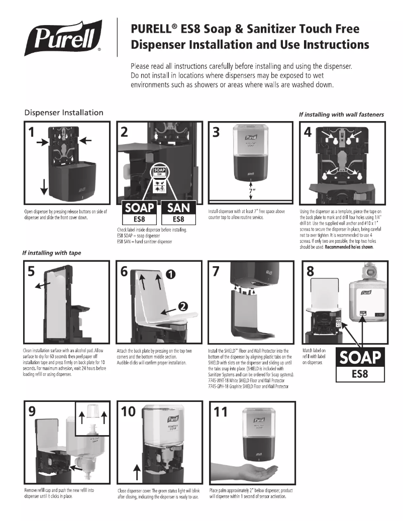 Página 1 del manual Manual de usuario Purell Healthy Soap ES8