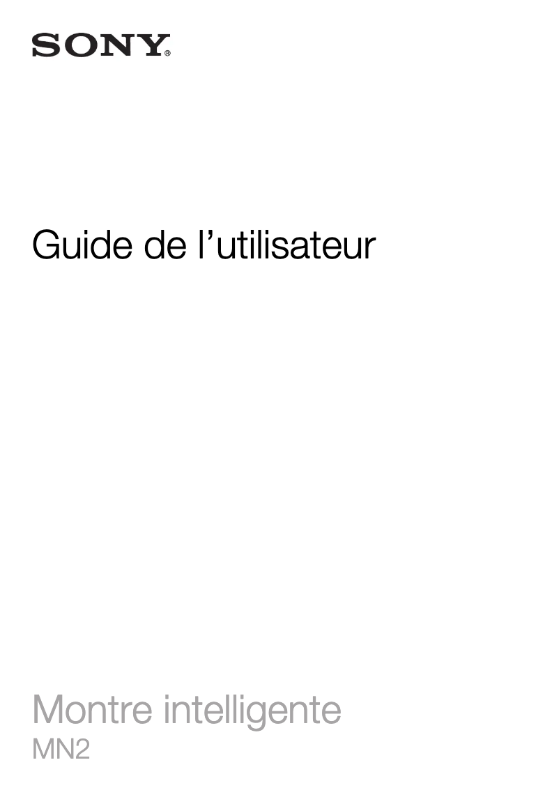 Page 1 de la notice Manuel utilisateur Sony Smartwatch MN2