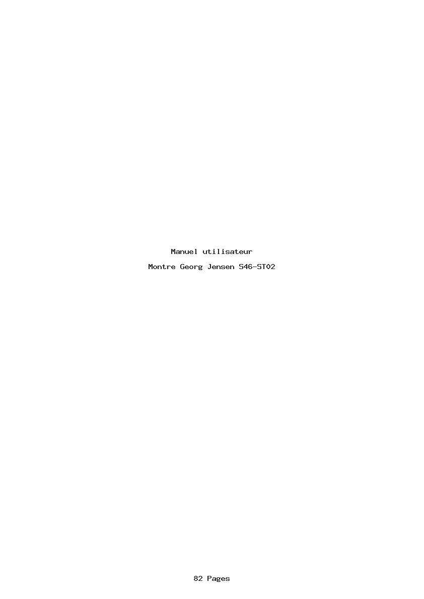 Page 1 de la notice Manuel utilisateur Georg Jensen S46-ST02