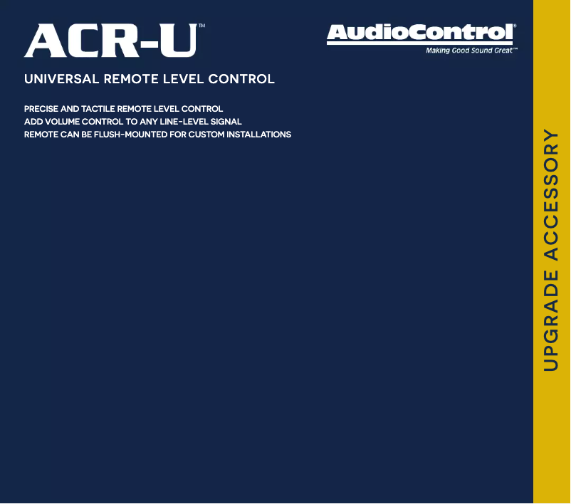 Page 1 de la notice Manuel utilisateur AudioControl ACR-U