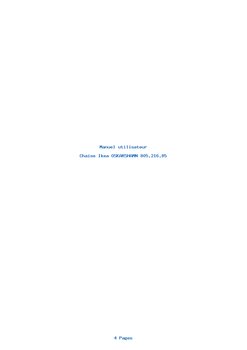 Page 1 de la notice Manuel utilisateur Ikea OSKARSHAMN 805.216.85