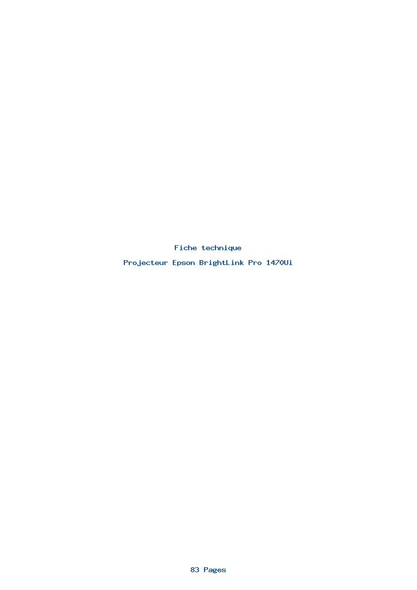 Image de la première page du manuel de l'appareil BrightLink Pro 1470Ui