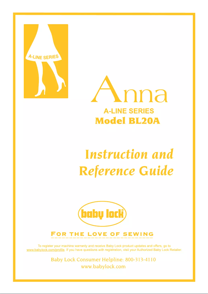Page 1 of the manual User Manual Baby Lock BL20A Anna