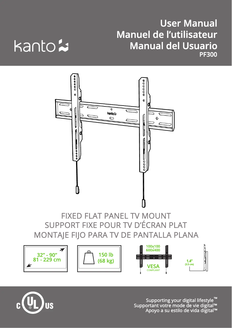 Page 1 of the manual User Manual Kanto PF300