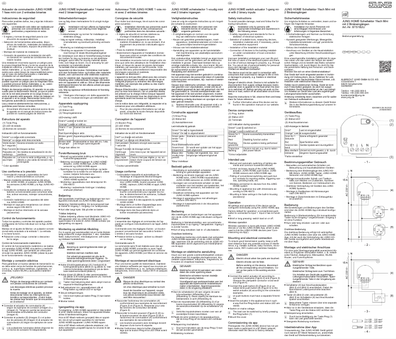 Page 1 de la notice Manuel utilisateur JUNG BTS1B2U