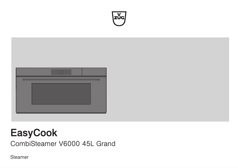 Page 1 of the manual Installation Guide V-Zug CombiSteamer V6000 45L Grand