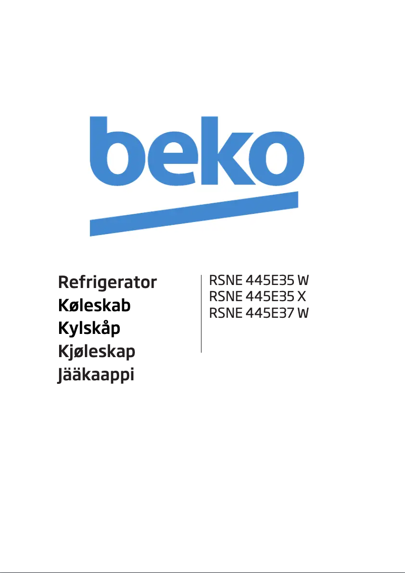 Page 1 de la notice Manuel utilisateur Beko RSNE 445E37 W