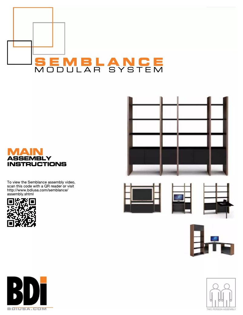 Page 1 de la notice Instructions / montage BDI Semblance 5413