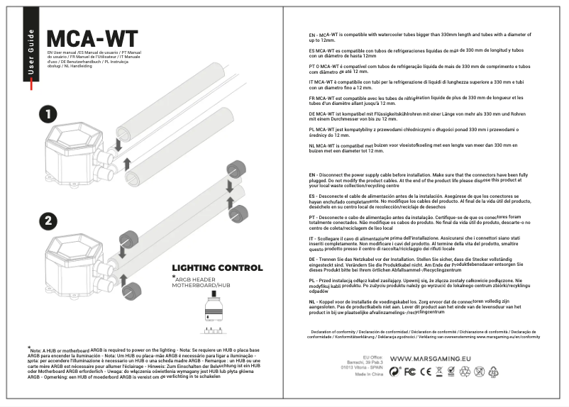 Page 1 of the manual User Manual Mars Gaming MCA-WT