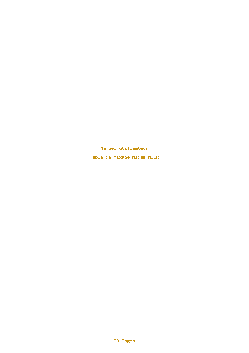 Page 1 de la notice Manuel utilisateur Midas M32R