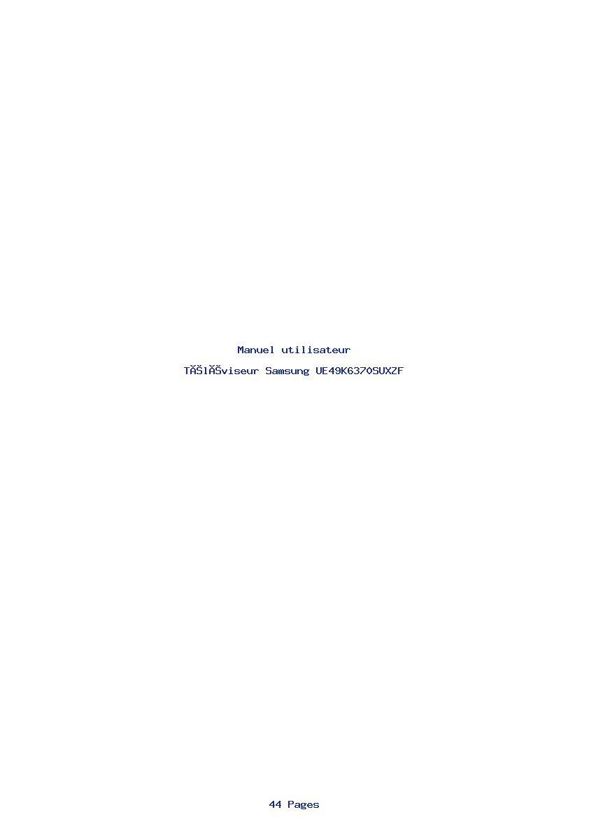 Page 1 de la notice Manuel utilisateur Samsung UE49K6370SUXZF