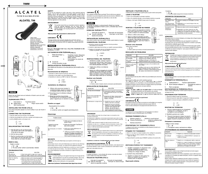 Página nº 1 - Manual de usuario Alcatel T06 Slimline