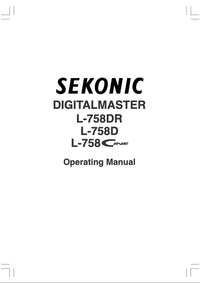 Page 1 de la notice Manuel utilisateur Sekonic L-758D