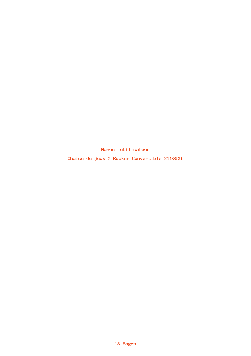 Page 1 de la notice Manuel utilisateur X Rocker Convertible 2110901