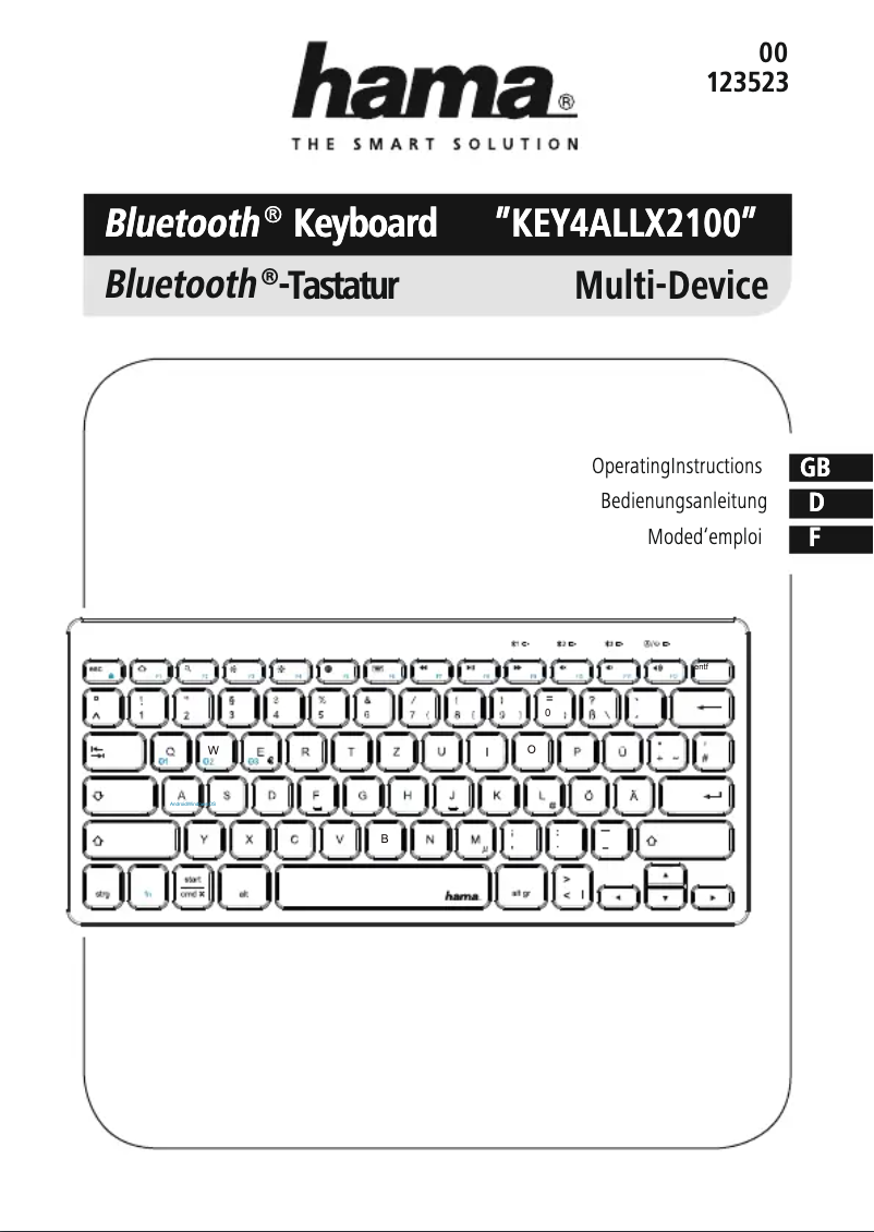Page 1 de la notice Manuel utilisateur Hama KEY4ALL X2100