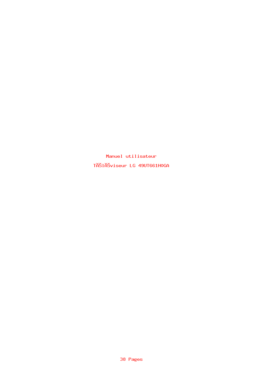 Image de la première page du manuel de l'appareil 49UT661H0GA