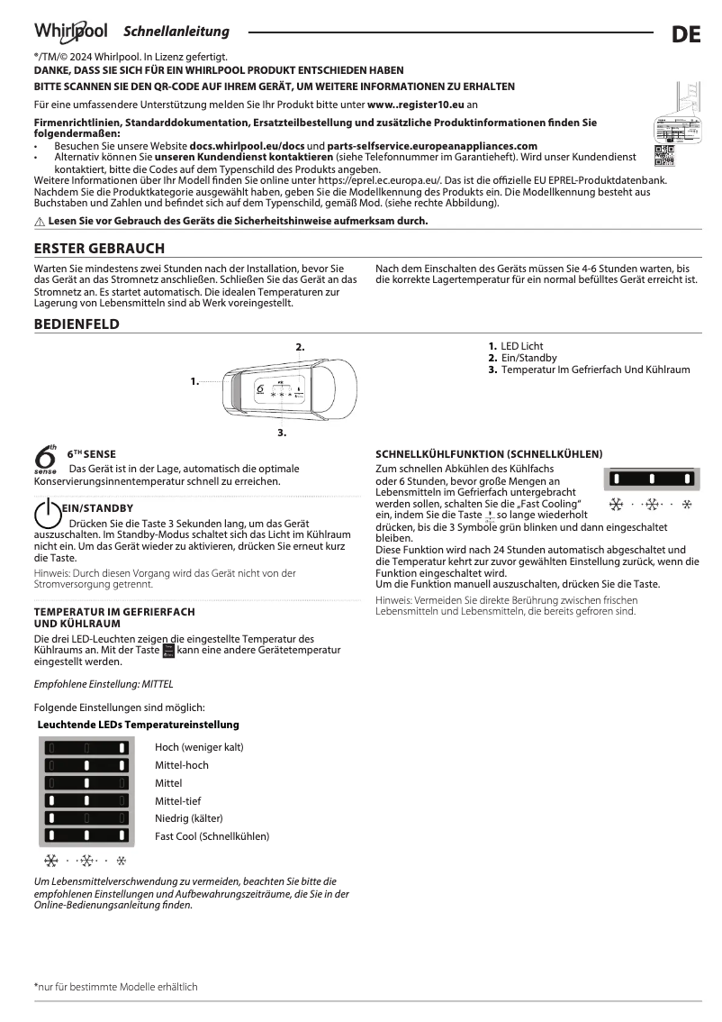 Página 1 del manual Manual de instrucciones Whirlpool WBUL021
