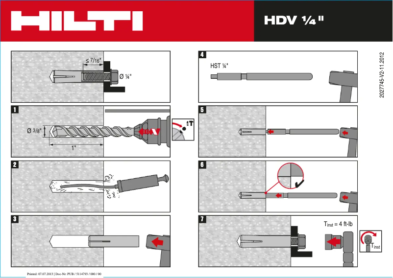 Page 1 de la notice Manuel utilisateur Hilti HDV