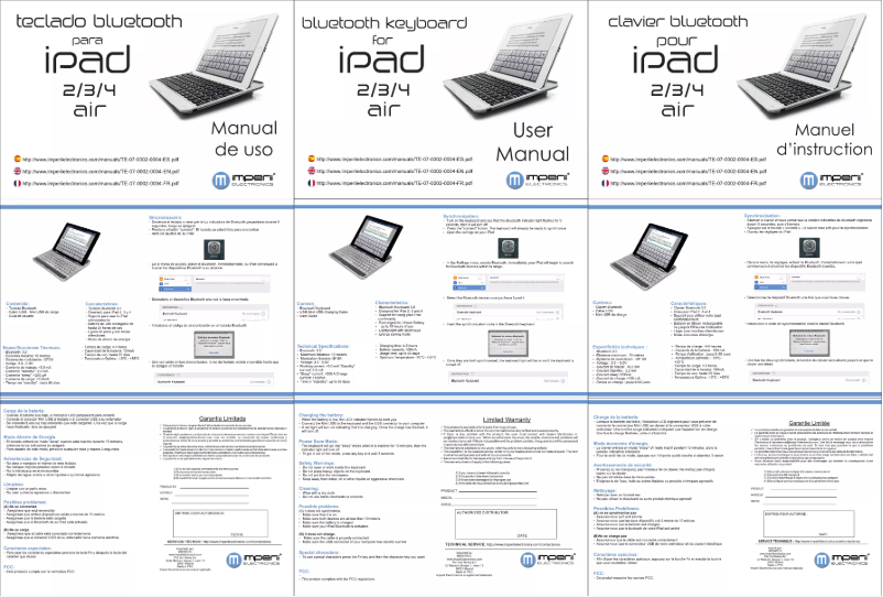 Page 1 de la notice Manuel utilisateur Imperii Electronics TE.07.0002.00